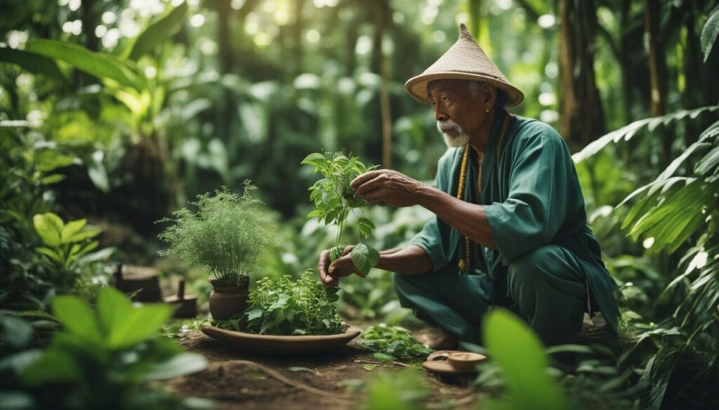 Person growing plant medicine