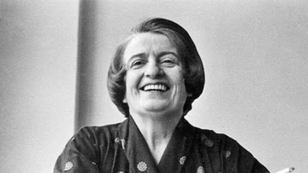 Ayn Rand smiling