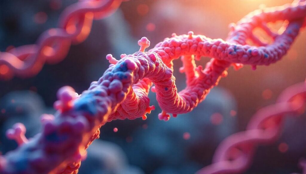 pink DNA molecule