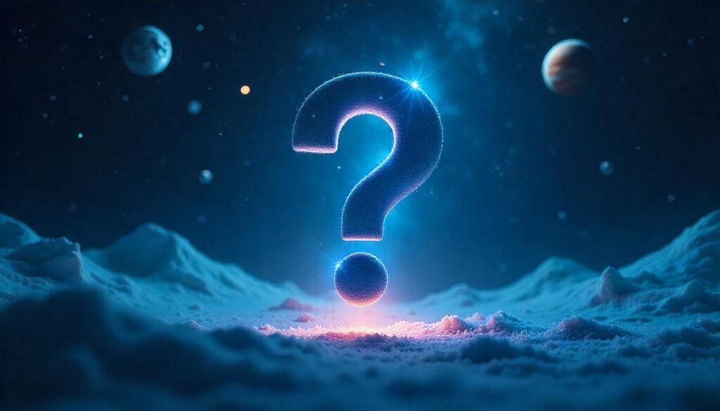 Question mark in space