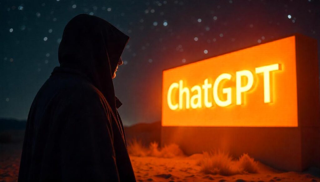 Person standing in front of chatgpt sign