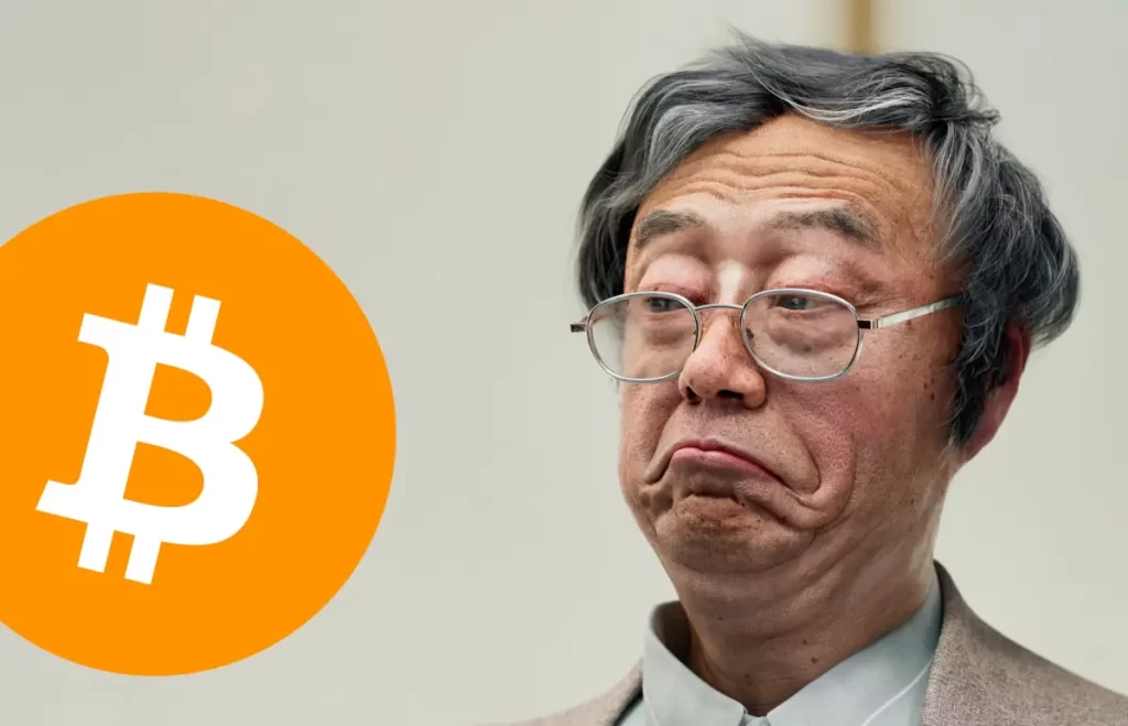 Dorian Nakamoto with bitcoin sign