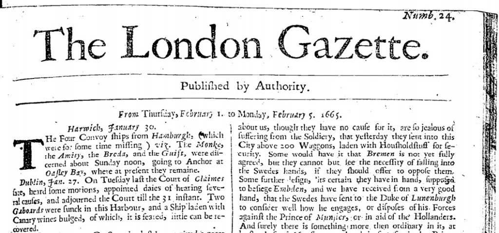 London Gazette newspaper