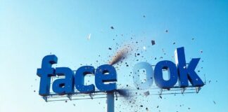 Facebook sign exploding