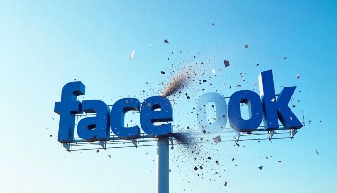 Facebook sign exploding