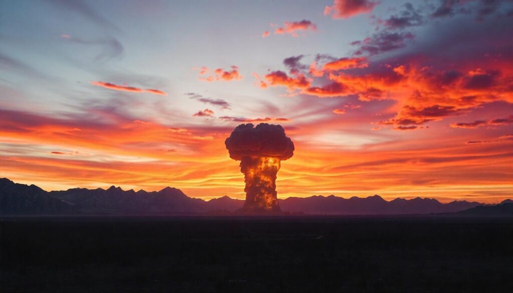 Mushroom cloud of nuclear weapon