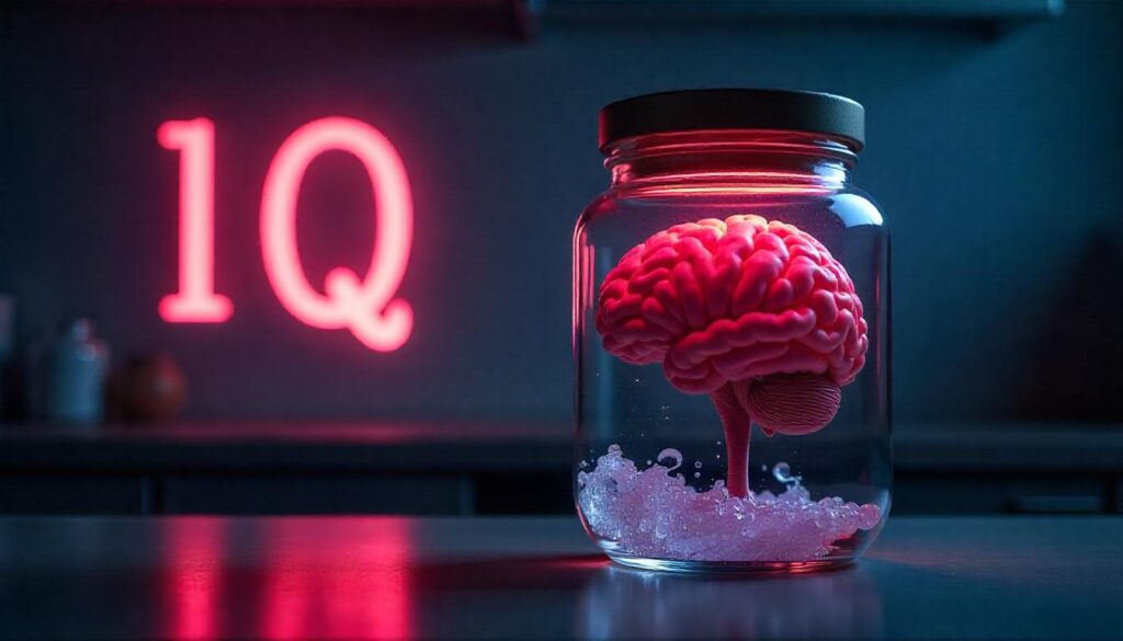 Neon brain in a jar