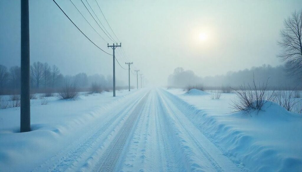 Electricity wires in winter