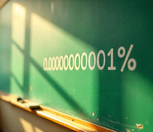 0.00000001 % written on green board