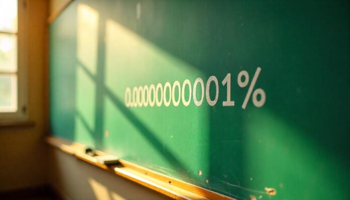 0.00000001 % written on green board