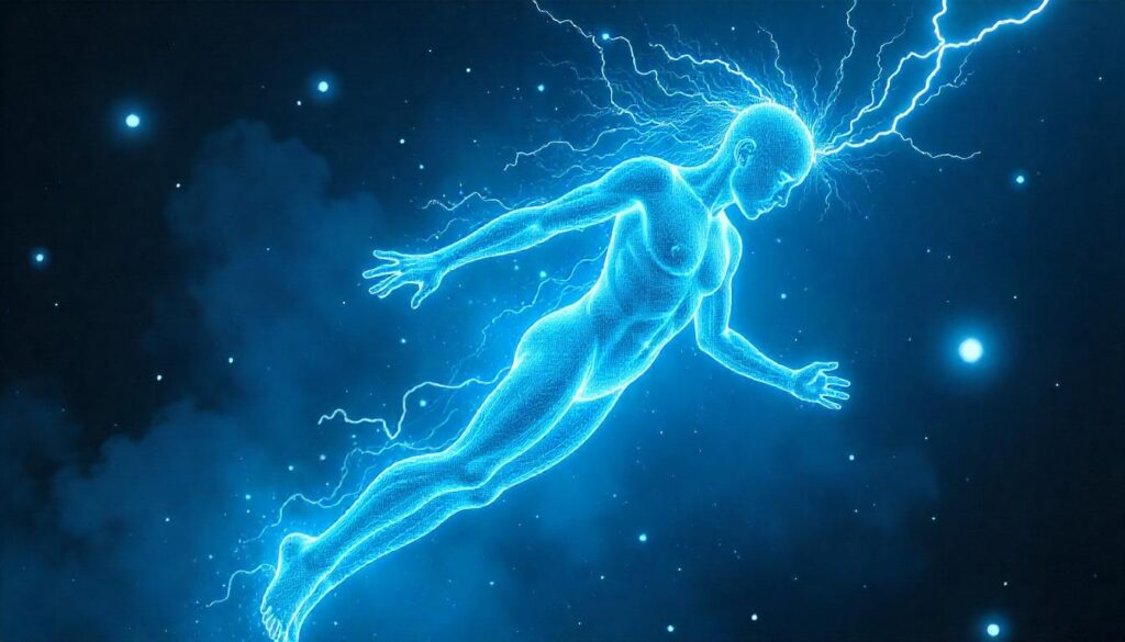 Human figure dissolving because of charge imbalance