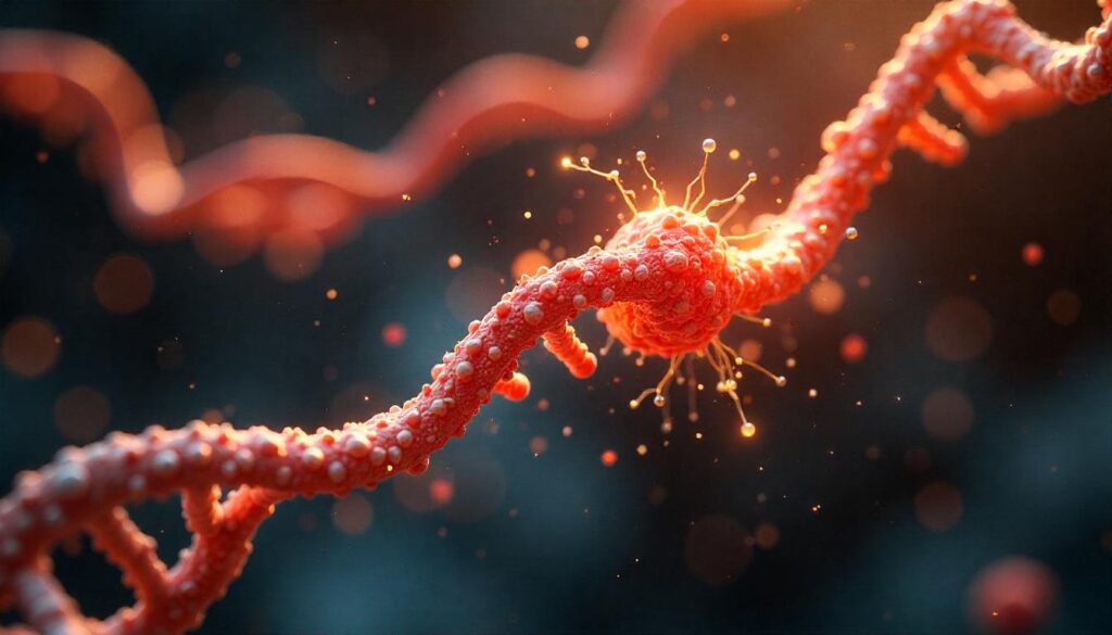 Closeup of DNA molecule