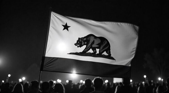 the state of california flag - black and white