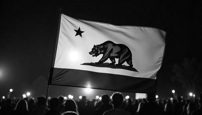 California flag the state of california flag - black and white