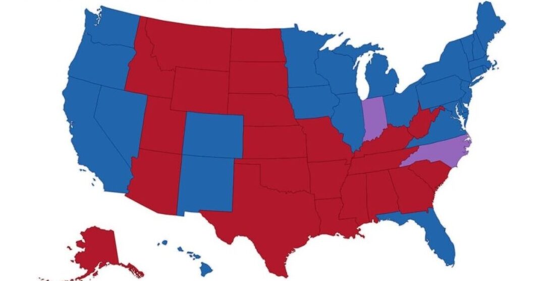 Map of voting united states