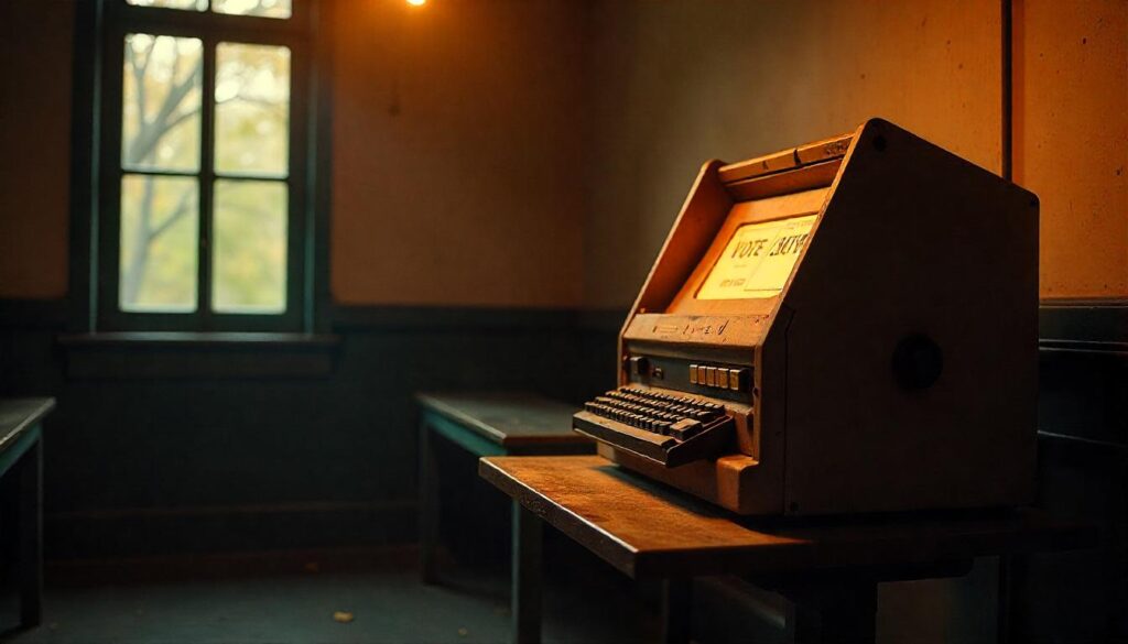 Old voting machine in the room