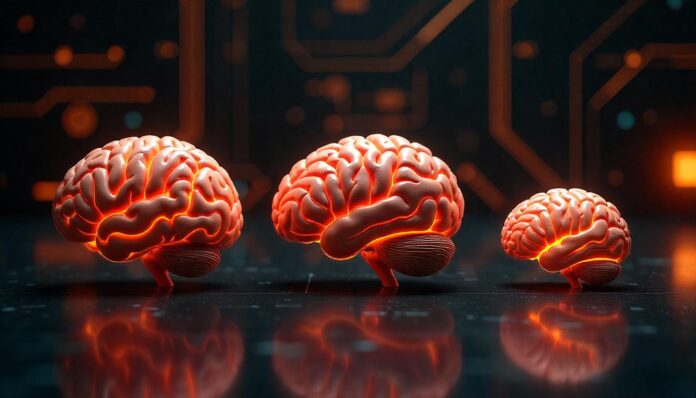 Small brain 3 brains side by side