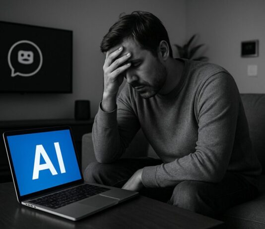 What Will Life Be Like In 2030? Depressed lonely person with his laptop