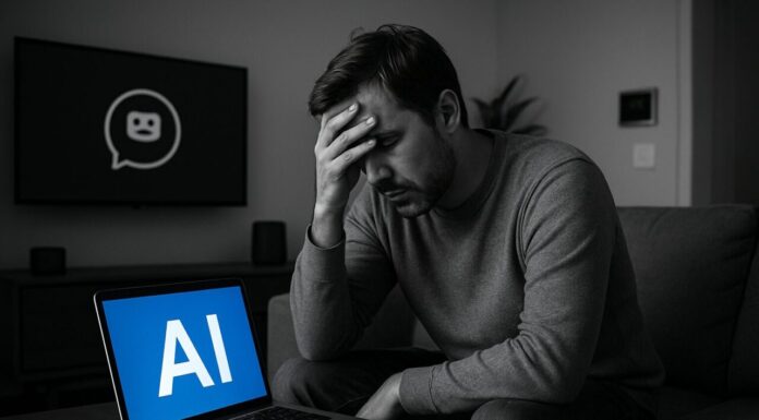 Depressed lonely person with his laptop