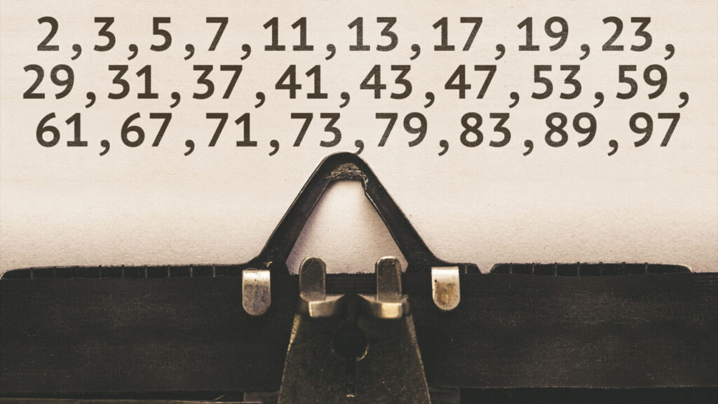 Prime numbers written on paper
