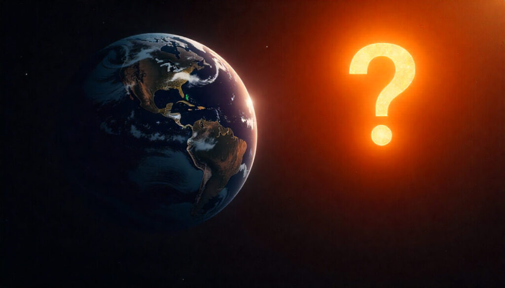 Earth and question mark