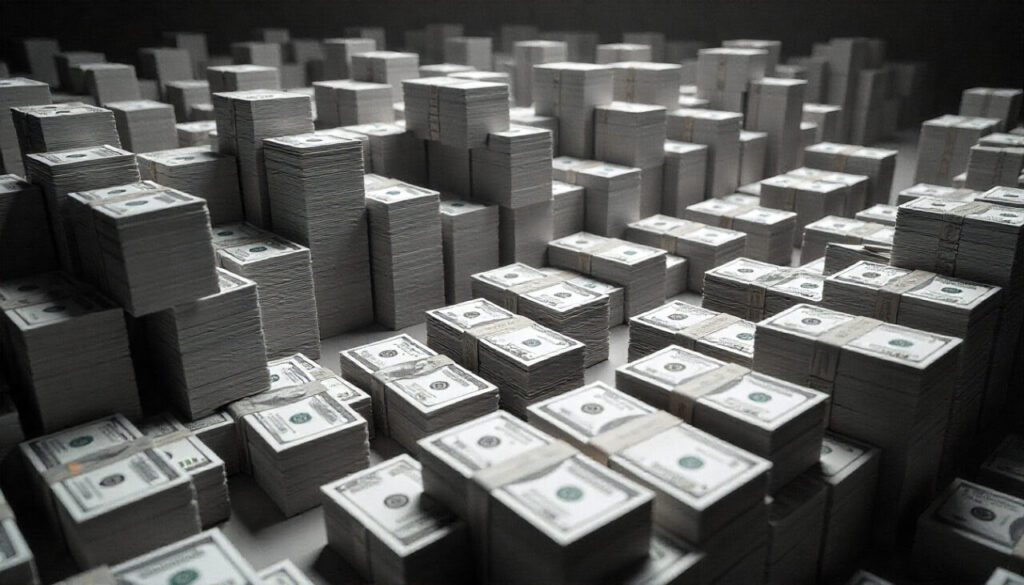 Pile of billion dollars