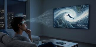 Person streaming his dreams to TV