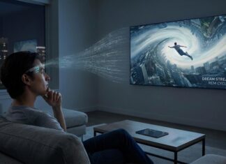 Person streaming his dreams to TV