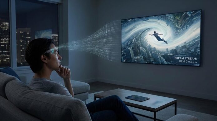 Person streaming his dreams to TV